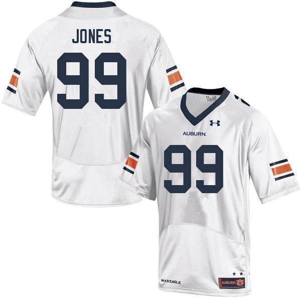 Auburn Tigers Men's Jayson Jones #99 White Under Armour Stitched College 2022 NCAA Authentic Football Jersey CHW7874PR